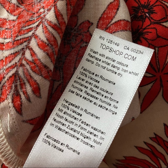 PRICE FIRM - Topshop Red Tropical Print Halter Romper - Picture 12 of 13